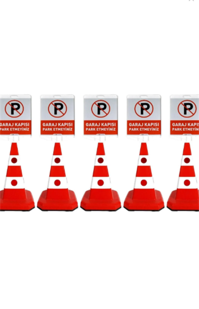 5 ADET Garaj Kapısı Park Etmeyiniz Ultra Kedi Gözlü Trafik Koni Seti Trafik Dubası