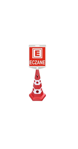 [15353] Eczane Park Dubası (Kedi Gözlü Koni + Baskılı Dikdörtgen Tabela)